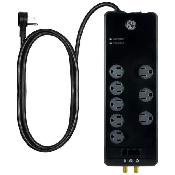 GE 8-Outlet Advanced Surge Protector with Phone and Cable Protection