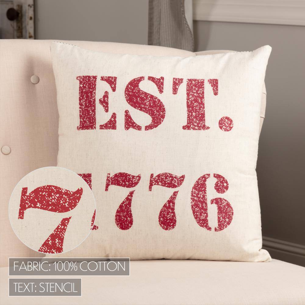Hatteras 18" Square Patriotic Cotton Blend Throw Pillow