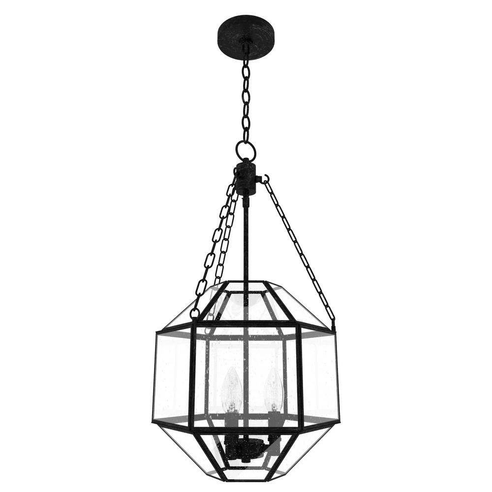 Hunter Indria 3Light Rustic Iron Island Pendant Light with Clear