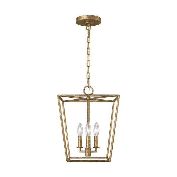 Generation Lighting - Viota Small 3-Light Casted Gild Finish Dining Room Entry Hallway Transitional Pendant Light