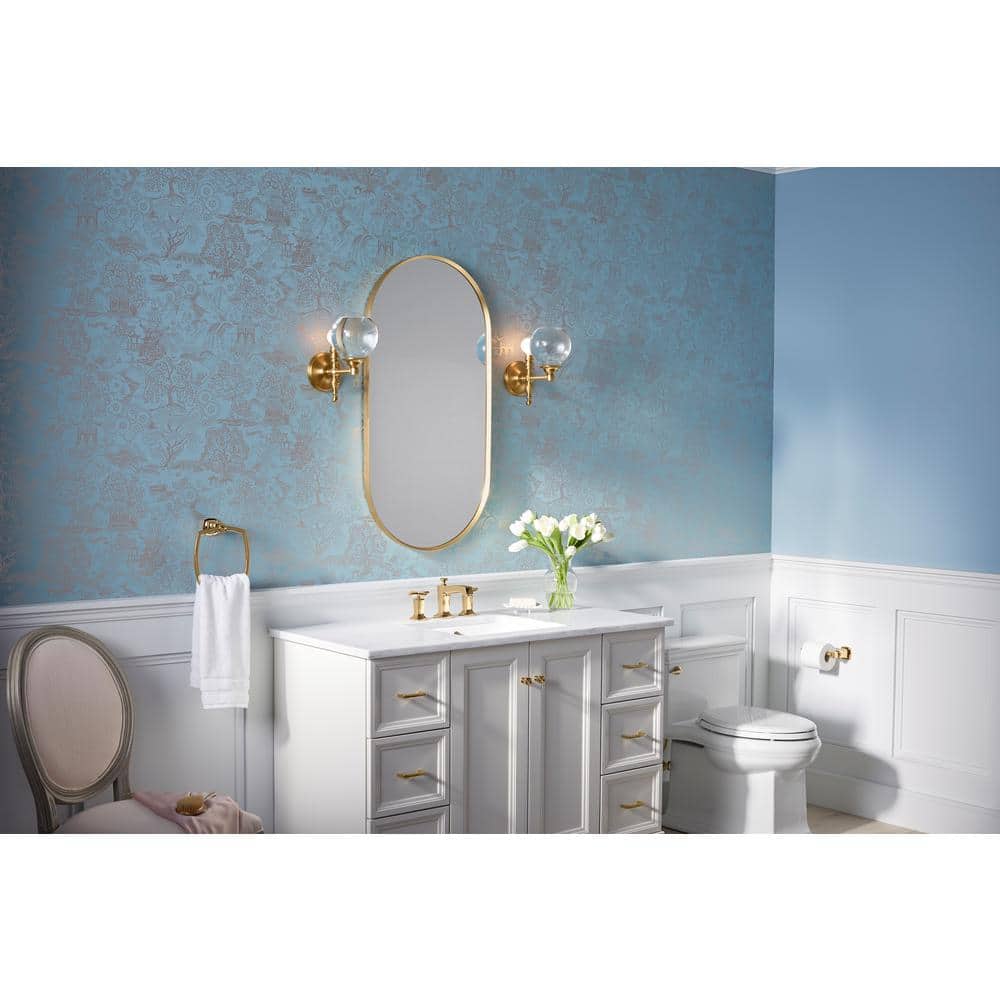 Essential Elegance 40" x 20" Brushed Gold Metal Framed Vanity Mirror