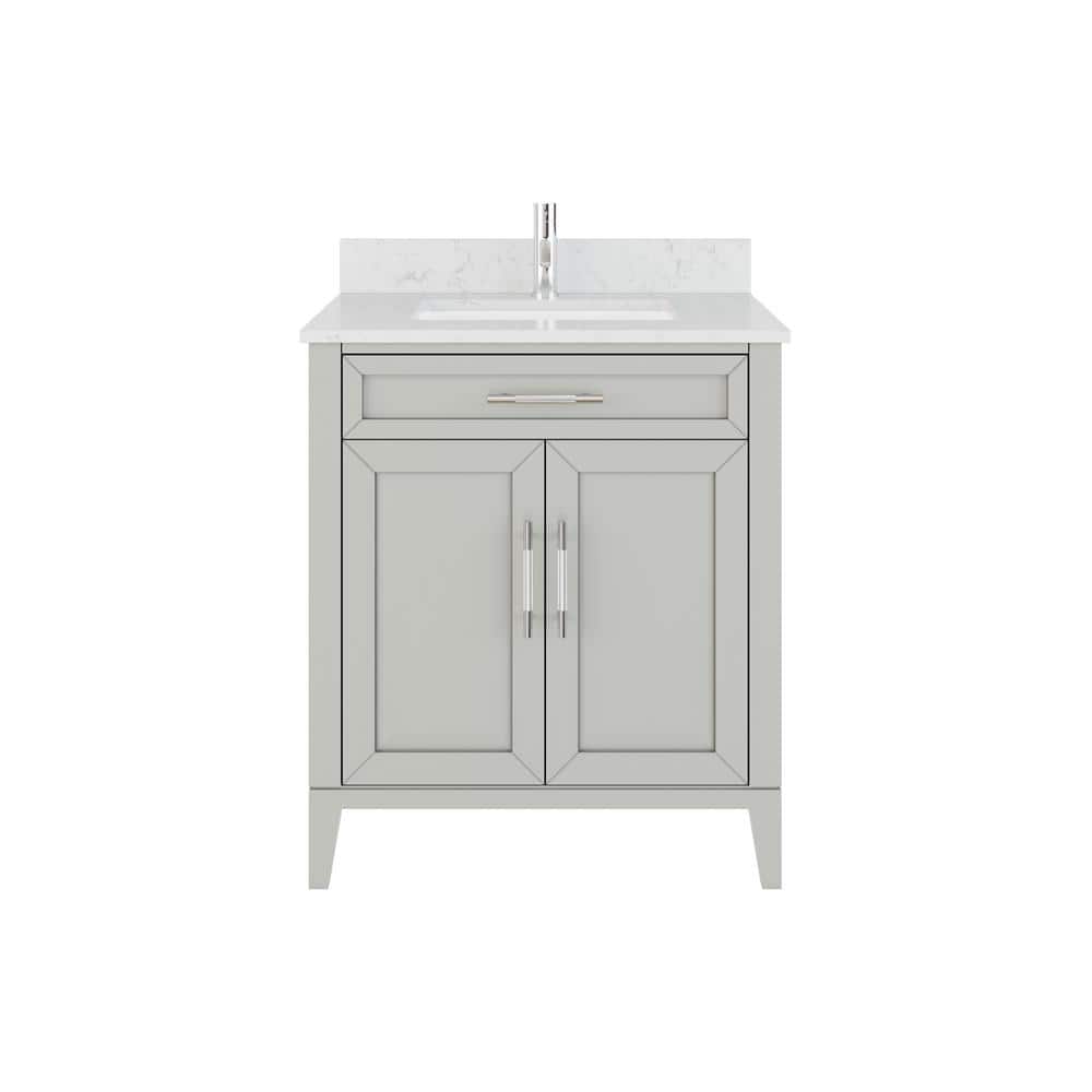 Jasper 30 in. W x 22 in. D Bath Vanity in Gray with Engineered Stone Top wi