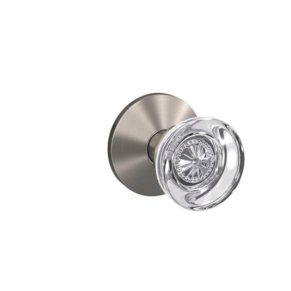Schlage Custom Hobson Satin Nickel Combined Interior Glass Door Knob with Kinsler Trim