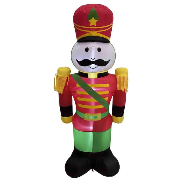 LED Lighted Inflatable Soldier Nutcracker Outdoor Christmas Decoration-4.25'