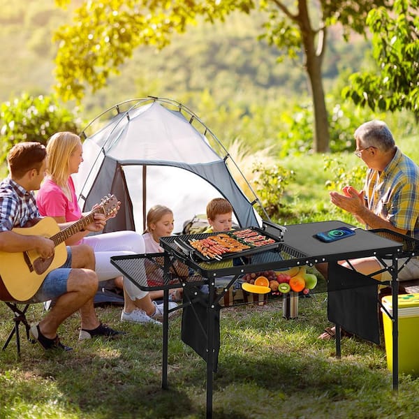 Camping Table, Grill Table 45W Solar Panel, w/ USB, Type-C&DC