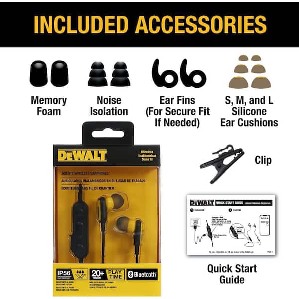 DEWALT Jobsite Wireless Earphones 190 9935 DW2 - The Home Depot