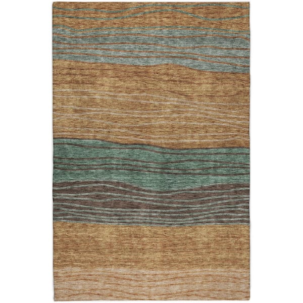 Dream Shag Premium Machine Washable Abstract ADS735 Terracotta 9 ft. x 12 ft. Area Rug