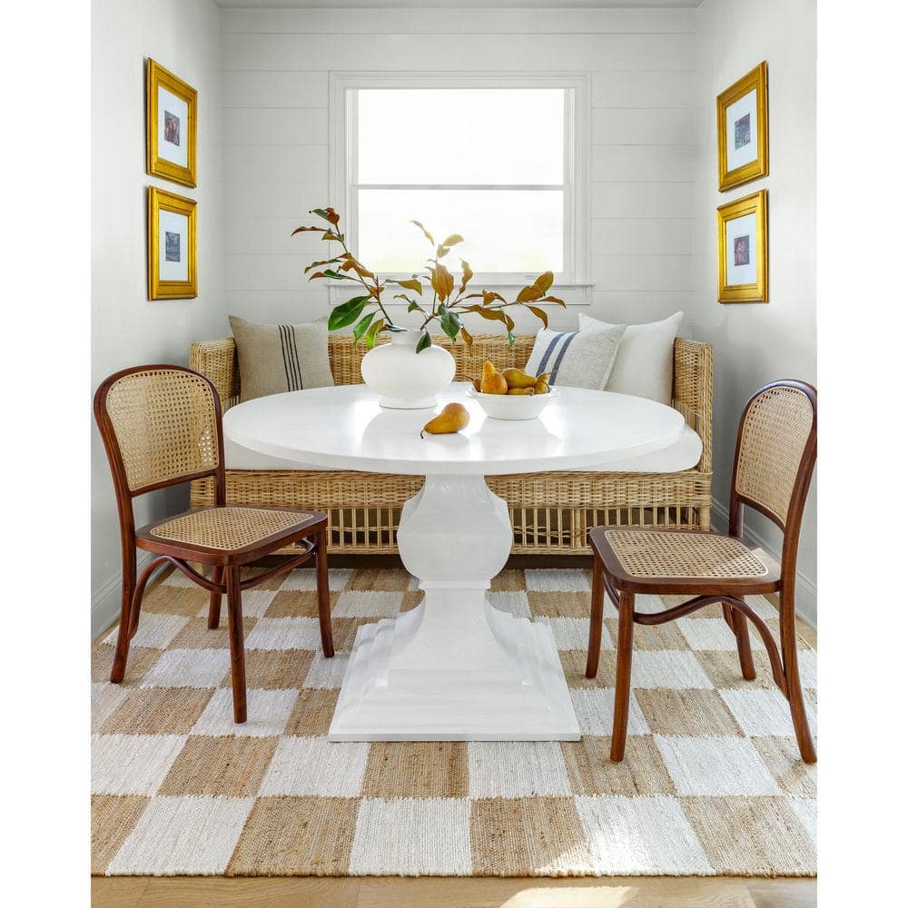 Handmade Gray and Beige Viscose Chenille Rectangular Area Rug