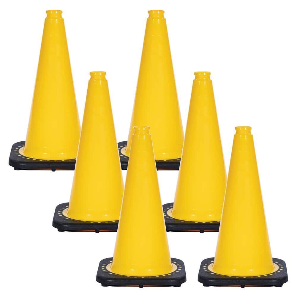 Mr. Chain 18 in. Yellow Traffic Cones 87502-6 - The Home Depot