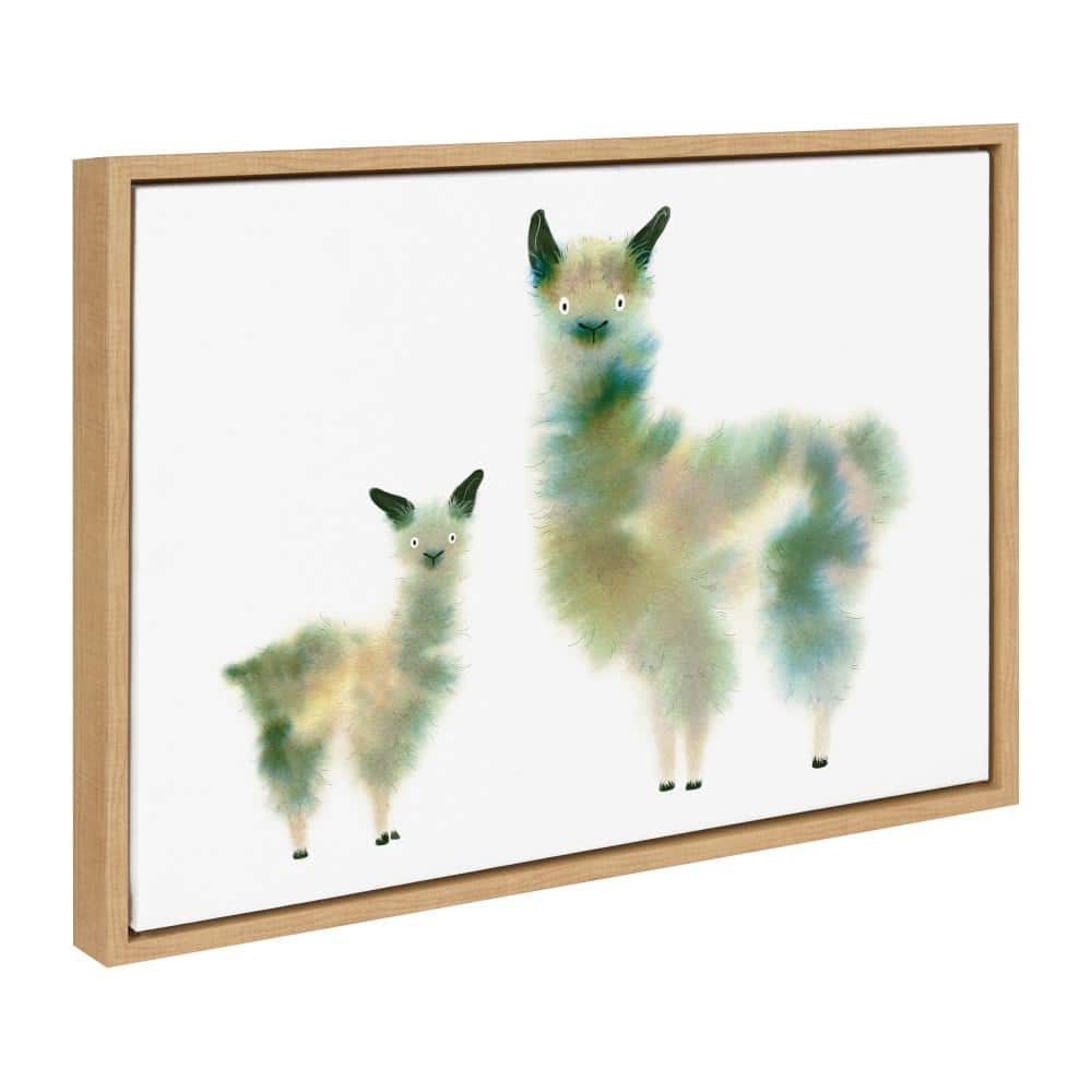 Natural Abstract Alpaca Print on Canvas with Wooden Frame