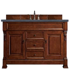 Brookfield 60 in. W x 23.5 in. D x 34.3 in. H Bathroom Vanity in Warm Cherry with Charcoal Soapstone Top