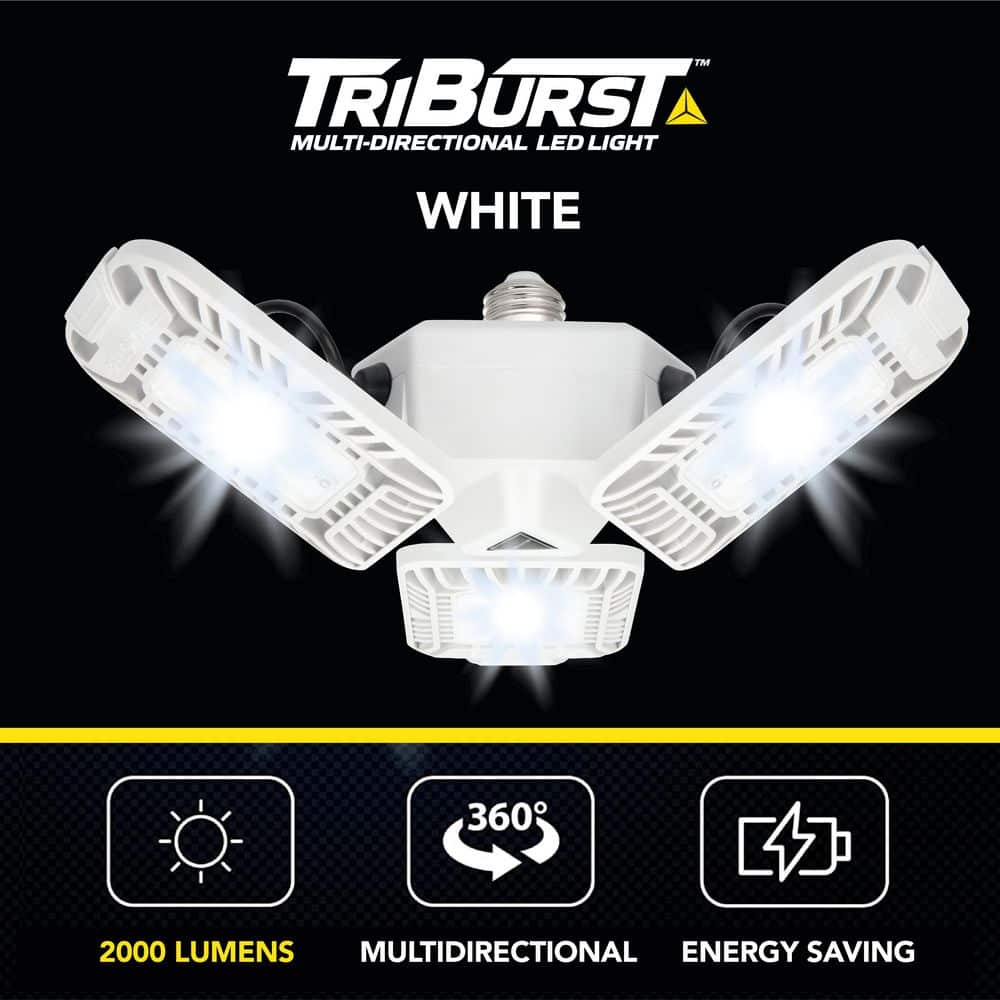 White Aluminum Multi-Directional LED Garage Shop Light