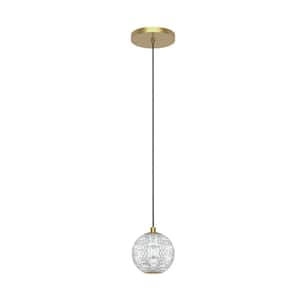 Marni 5 in. 1 Light 5-Watt Natural Brass Integrated LED Pendant Light