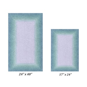 Torrent Collection Blue 100% Cotton 2-Piece (17 in. x 24 in. : 24 in. x 40 in.) Bath Rug Set