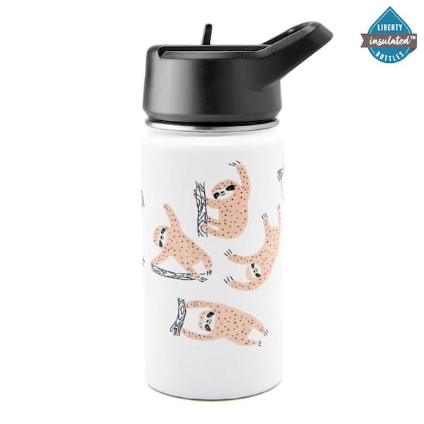 Liberty Kids 12 oz. Hanging Around Insulated Stainless Steel Water Bottle with Sport Straw Lid, Hanging Around Flat White