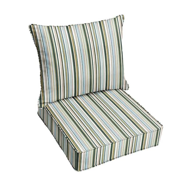 SORRA HOME 23 x 23.5 x 22 Deep Seating Indoor/Outdoor Pillow and Cushion Chair Set in Sunbrella Highlight Ivy