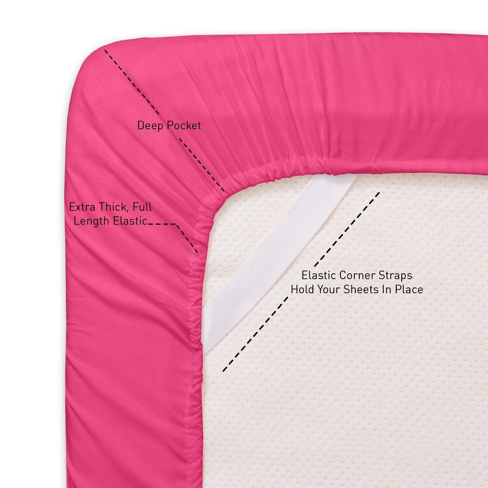 Fuchsia Microfiber Queen 6-Piece Bedding Set