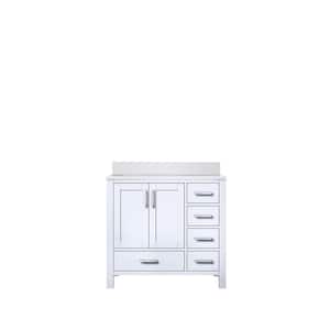 Jacques 36 in. W x 22 in. D Left Offset White Bath Vanity and Cultured Marble Top