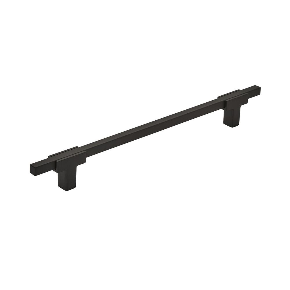 Urbanite 7-9/16 in. (192mm) Modern Matte Black/Matte Black Bar Cabinet Pull
