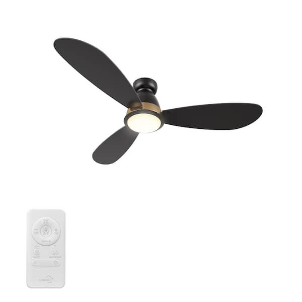 CARRO Fayette II 52 in. Integrated LED Indoor/Outdoor Black Smart Ceiling Fan with Light, Remote Works with Alexa/Google Home