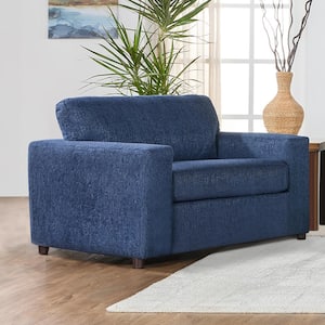New Classic Furniture Kylo Blue Polyester Fabric Oversized Arm Chair and a Half