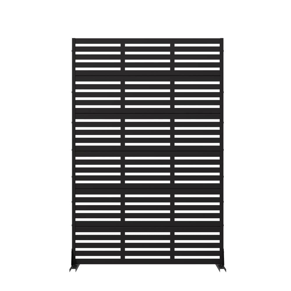 47 in. W x 72 in. H Black Metal No Dig Freestanding Outdoor Privacy Screen Decorative Garden Fence (1-Pack) price history on PriceWatchPro