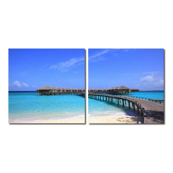 Baxton Studio Bridge to paradise Unframed Photography Wall Art 19.68 in. x 19.68 in