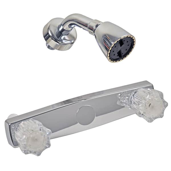 Mobile Home/ RV  8" Chrome Shower Faucet with Clear Handles 