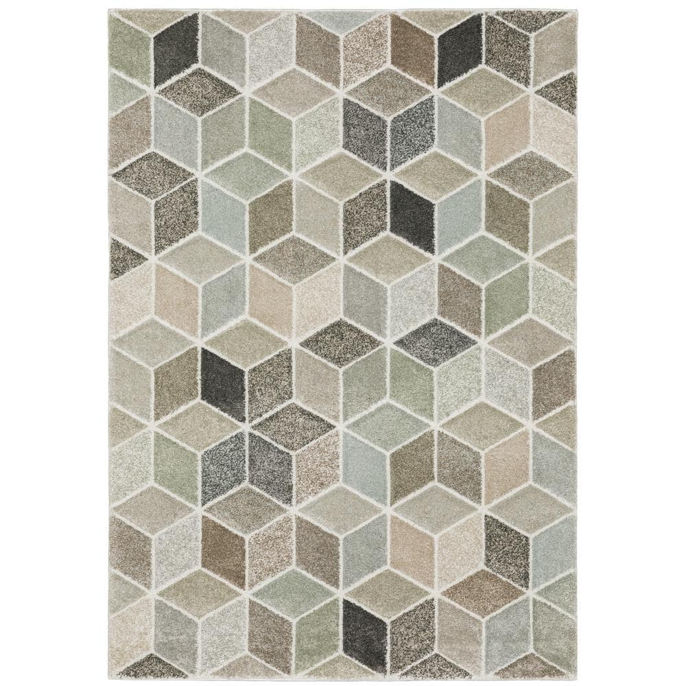 Chateau Ivory/Multi-Colored 5 ft. x 8 ft. Modern Geometric Polypropylene Indoor Area Rug product image for price tracking