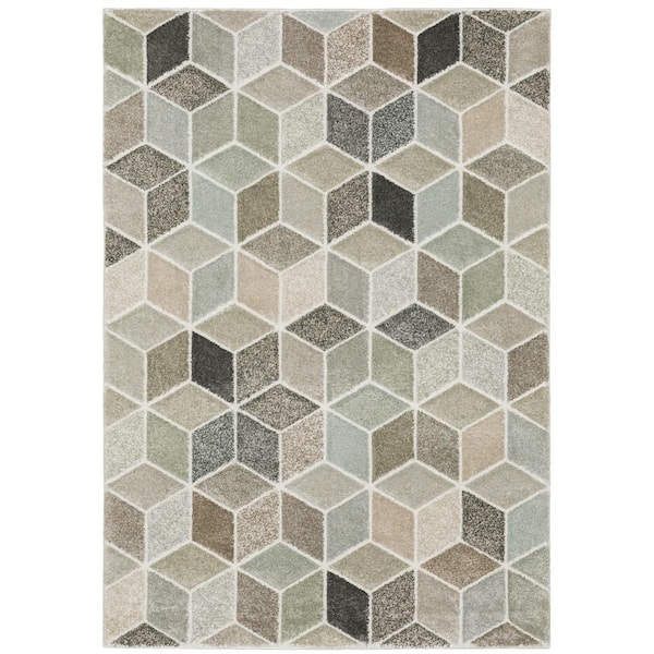 AVERLEY HOME Chateau Ivory/Multi-Colored 7 ft. x 10 ft. Modern Geometric Polypropylene Indoor Area Rug