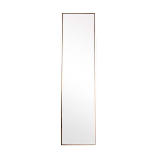 Vsmile Brown 15 in. W x 58 in. H Solid Wood Framed, Full Length Mirror, Dressing Mirror, Decorative Mirror