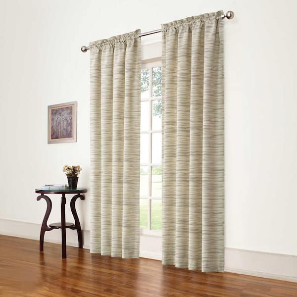 Eclipse Marble Solid Rod Pocket Room Darkening Curtain - 42 in. W x 84 in. L