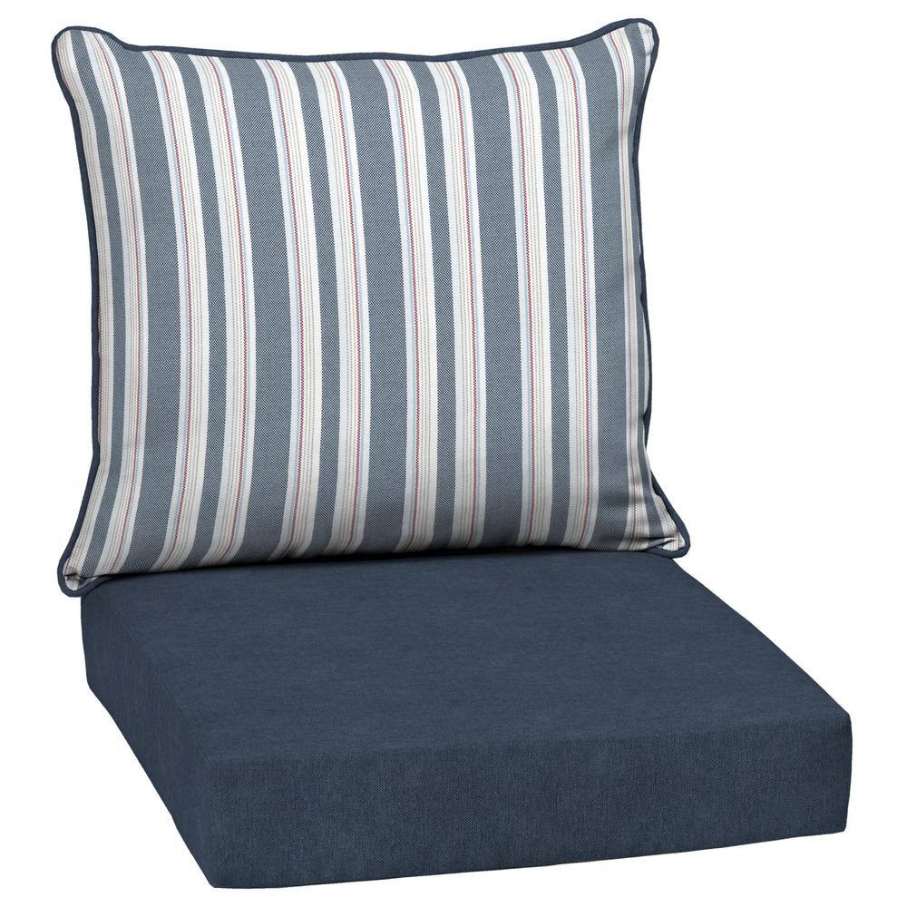 ARDEN SELECTIONS 24 in. x 24 in. Oceantex Outdoor Deep Seating Outdoor Lounge Cushion Set Ocean