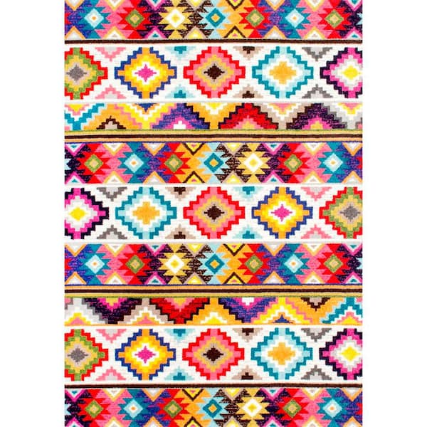 nuLOOM Jennalise Southwestern Multi Doormat 3 ft. x 5 ft. Area Rug