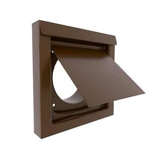 4 in. Powder Coated Steel Brown Wall Vent for Dryer