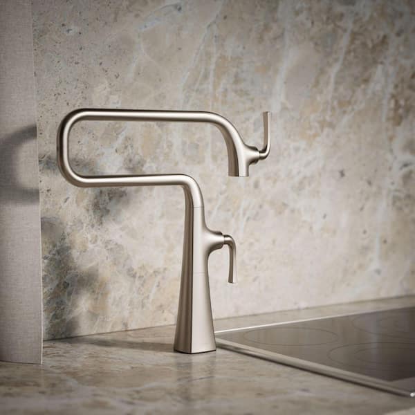 Graze Deck Mount Pot Filler Kitchen Faucet in Vibrant Stainless