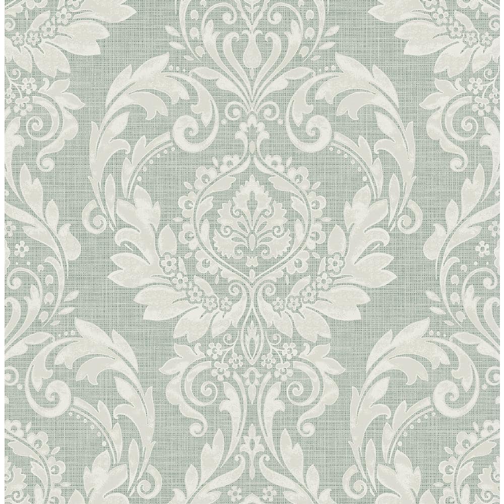 Seabrook Designs 56 sq. ft. Metallic Fern Damask Unpasted Paper