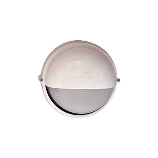 PLC Lighting 1-Light Outdoor Wall Sconce White Finish Frost Glass