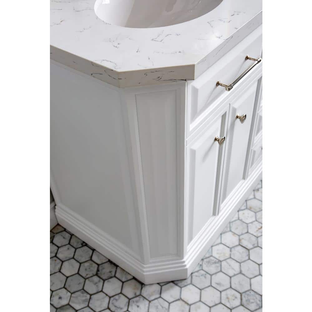 Palace 60'' Pure White Double Vanity with Quartz Top