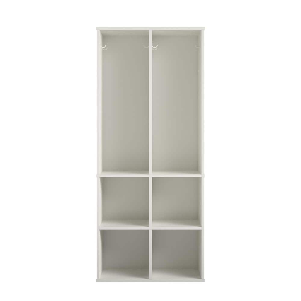 Lauren Kids White 4 Cube Storage with Open Coat Locker