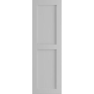 12 in. x 50 in. PVC True Fit Two Equal Flat Panel Shutters Pair in Primed
