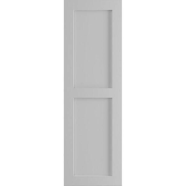 Ekena Millwork 15 in. x 43 in. True Fit PVC 2 Equal Flat Panel Shutters Pair in Primed