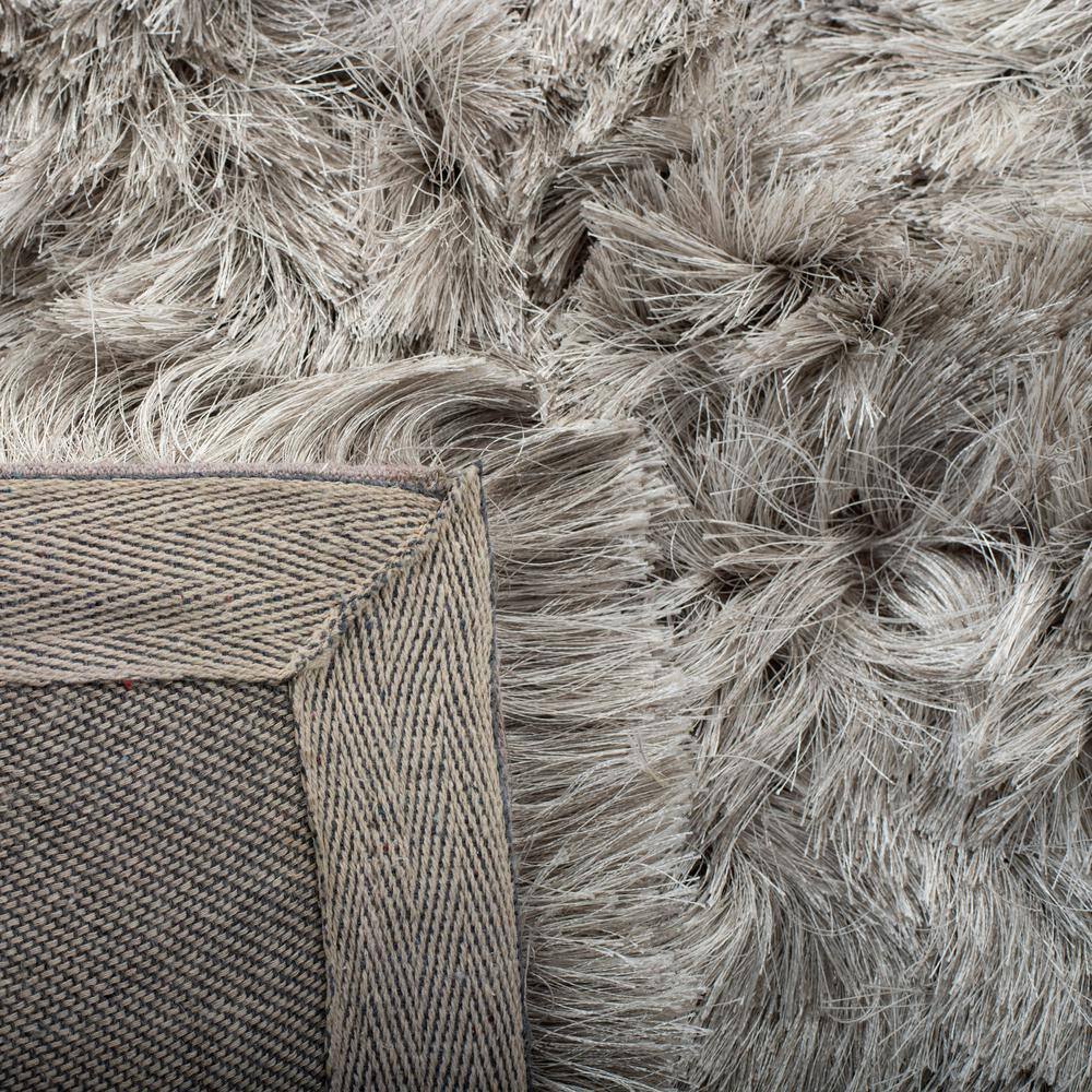Gray Hand-Tufted Shag Synthetic 4' x 6' Area Rug