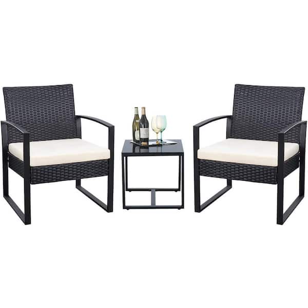 Piece Patio Sets, Black And White Patio Furniture Home Depot