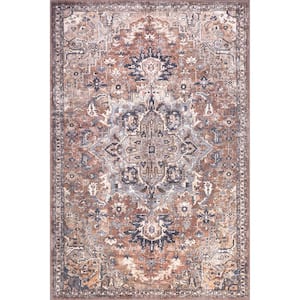 Aino Traditional Machine Washable Rust 3 ft. x 5 ft. Accent Rug
