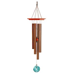 Signature Collection, Woodstock Turquoise Chime, Medium 26 in. Bronze Wind Chime WTBRM