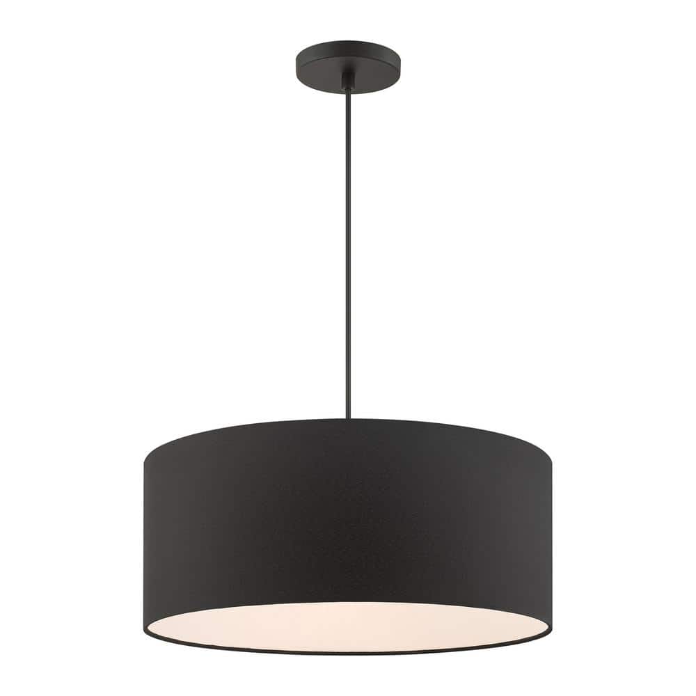 Bainbridge Matte Black Nickel 3-Light LED Drum Pendant