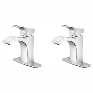 Venturi Single Hole Single-Handle Bathroom Faucet in Polished Chrome (2-Pack Combo)