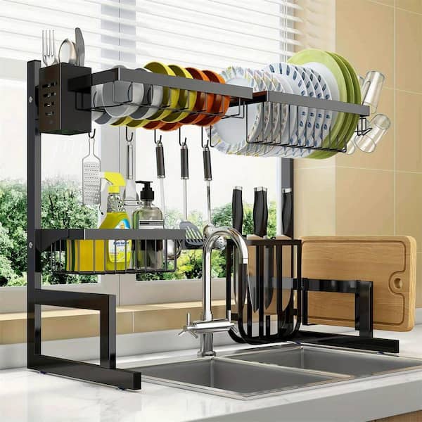 Dracelo Black stainless steel vertical Dish Rack