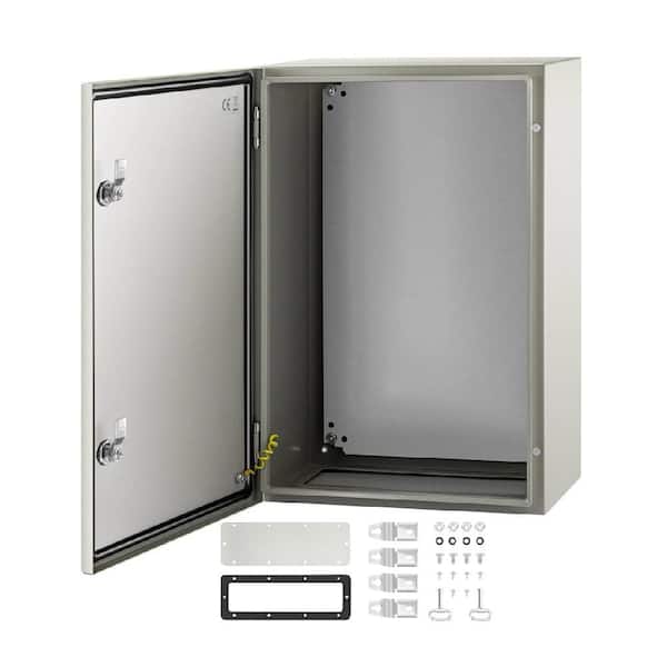 6 in. x 10 in. x 12 in. Steel Gray Nema 4X IP66 Electrical Enclosure with Mounting Plate, Reinforced Lock and Hinge